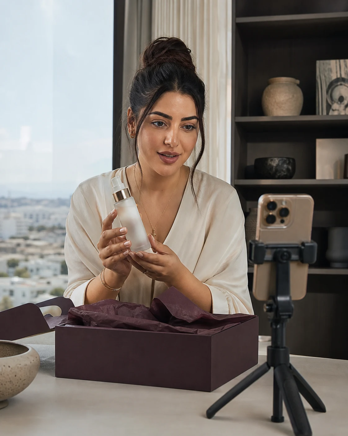 Creator filming a new product launch
