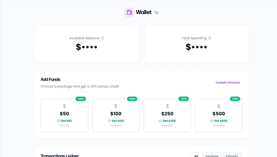 Purple Cow protected wallet screen